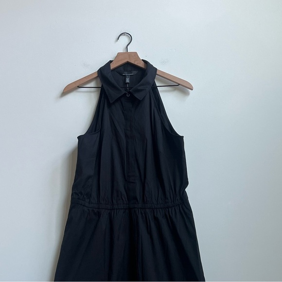 New WHITE HOUSE BLACK MARKET Poplin Halter Shirt Dress Button Pockets Chic Large - Picture 6 of 16